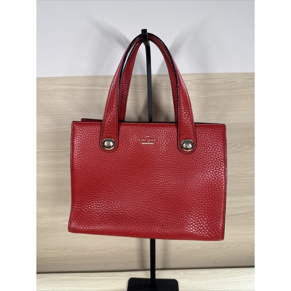 Kate Spade New York STEWART STREET Pebbled Leather LITTLE JOY SATCHEL Red Gold
